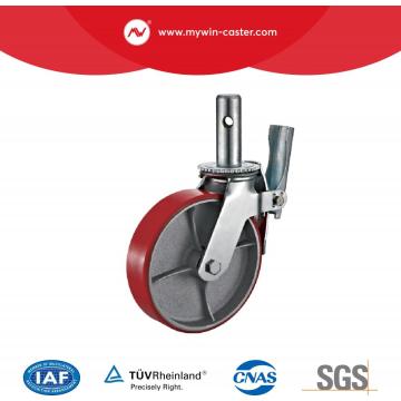 America Style Total Lock Échafaudage Caster (PU Wheel &amp; Iron Core)