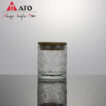 Ato Glass Candle Holder Leaf Pattern Print Print