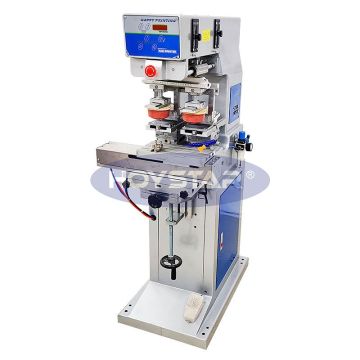 2 Color Tampography Label Pad Printing Machine with Closed Ink Cup System