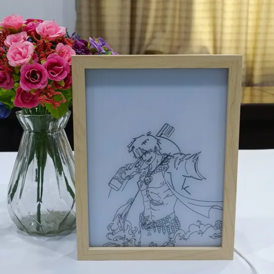 USB Wooden Artwork LED Painting Light - Night Lamp for Home Decor