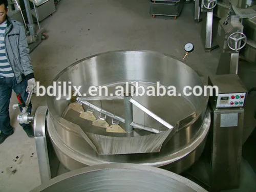 stainless steel tiltable beneath mixing pot