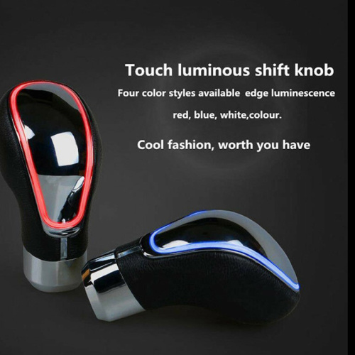 LED light emitting shift head leather gear knob