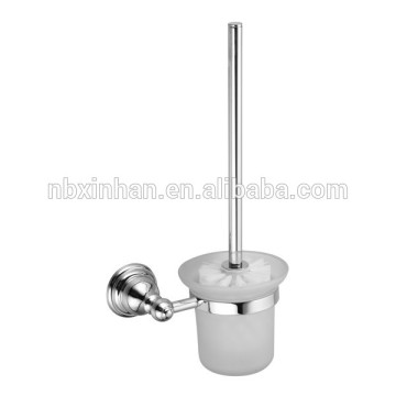 Elegant design wall fitting zinc alloy toilet brush holder with polished chrome