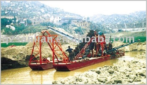 bucket gold mining dredger