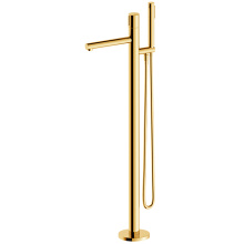 China Floor Mounted Freestanding Bathtub Faucet With Sprayer Manufactory