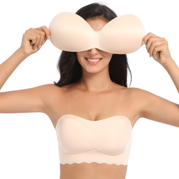 Invisible Plus Size Strapless Bra: Seamless Wire-Free Padded Tube Top