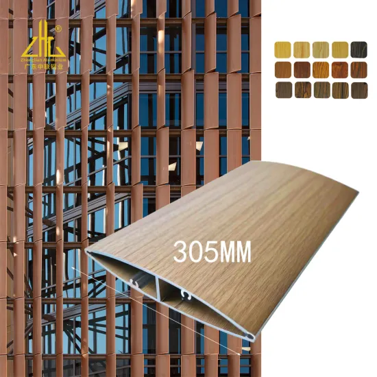 Modern 305mm Wood Grain Aluminum Louver Panels for Ventilation