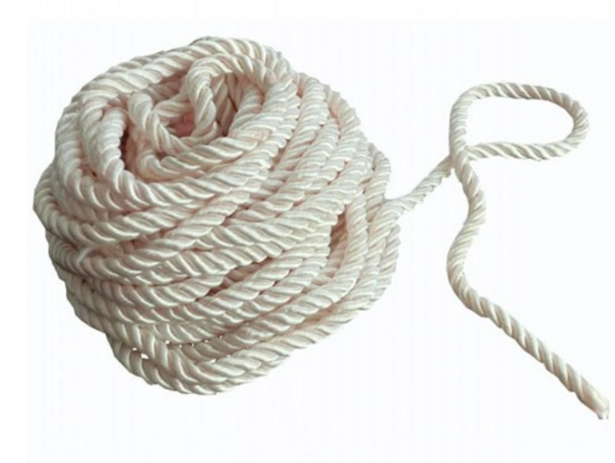 white Twisted rayon Rope with Plastic Barbs