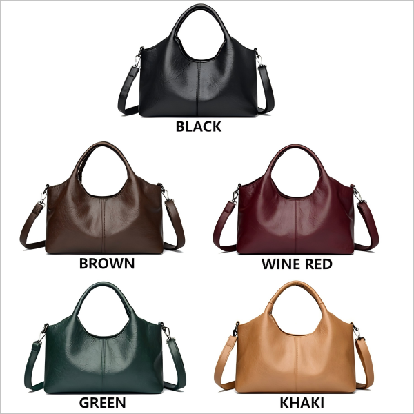 Lady's simple and versatile handbag