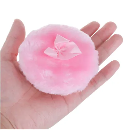 Custom Large Pink Velvet Makeup Puff for Face and Body Powder