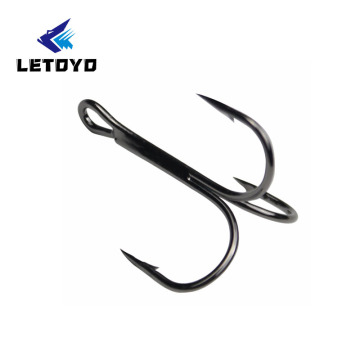 塩水釣り用のLetoyo High Carbon Steel Trebleフック-20pcs/bag 14＃-12/0＃