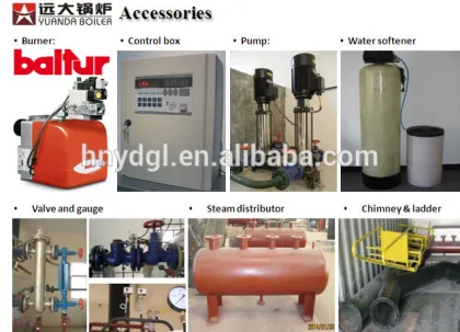 Yuanda 10ton gas fired steam boiler with baltur rello gas burner