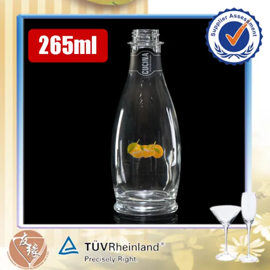 Bulk wholesale 265ml 500 ml custom design high-end quality clear flint thick glass bottle