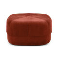 Moderne stof rond fluwelen ottoman stoel