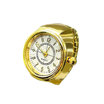 Vintage Elastic Stainless Steel Ring Watch with Square/Circular Dial and Silver Finish
