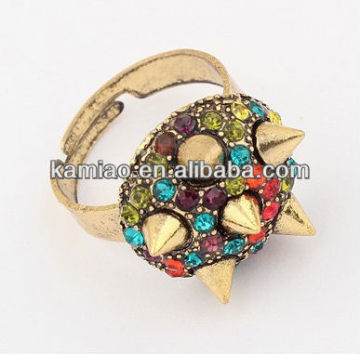 girls vintage jewelry new design ladies metal rivet finger ring