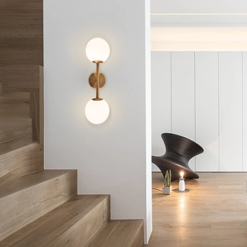 Low Energy Iron Light Body Hotel Corridor Wall Lamp 40w E12 E14 Glass Sconce