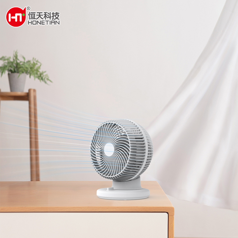 HONETIAN 3D oscillation 3 speeds knob control 8 inches AC circulator table hot sellers custom colors indoor plastics fan
