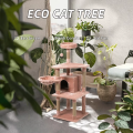 Eco Friendly Luxury Cat Scratcher Board Particle Board Indoor Climbing Tower Multi Tier Activity Center Recyclable Surface