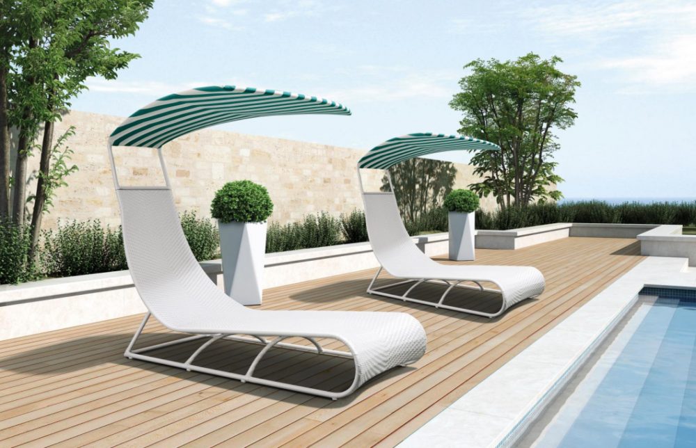 Modern Wicker Beach Lounge Chair