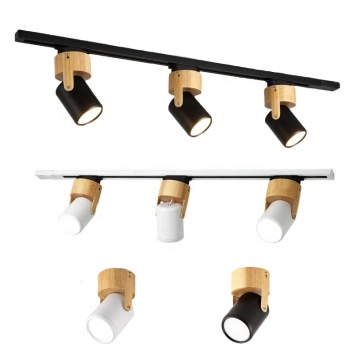 Modern Wood Spotlight LED Track Lights for Commercial Stores and Homes