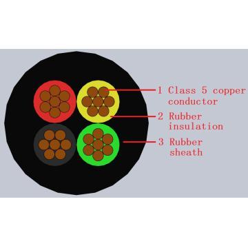 multi-cores Flexible Rubber insulated electrical cable(H07RN-F)