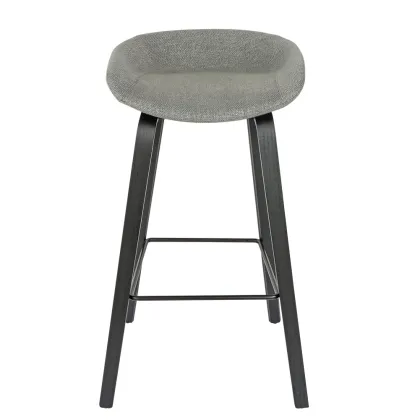 Soild wood PP liner gray Island bar stool