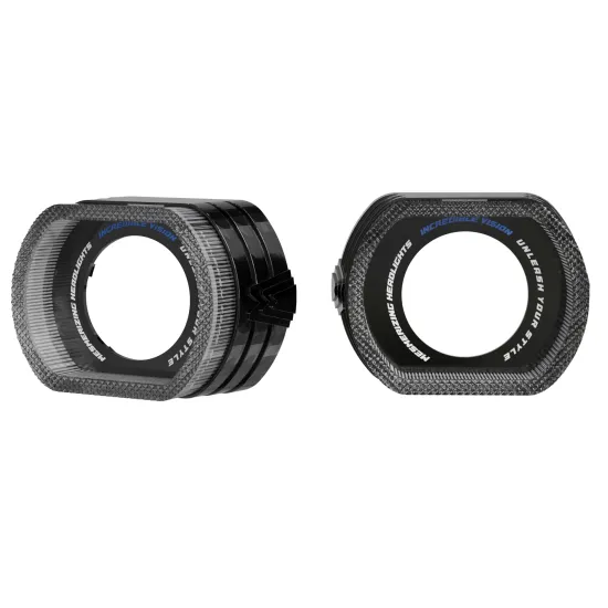 5D Acrylic Angel Eyes Black Cover for HELLA 3R G5 Q5 Bi-xenon LED Lens Shroud - White/Yellow/RBG APP Mask