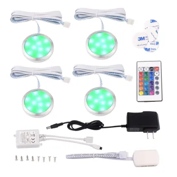 RGB Color Changing LED Under Cabinet Lighting Kit - Aluminum Slim Multi-Color