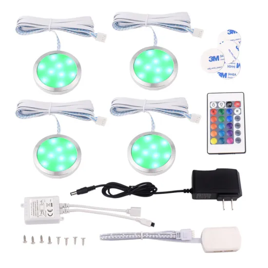 RGB Color Changing LED Under Cabinet Lighting Kit - Aluminum Slim Multi-Color