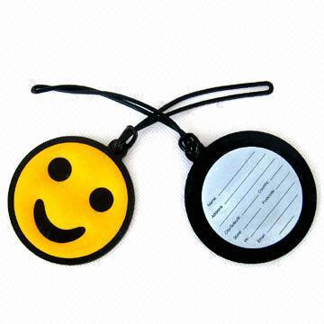 Smiling Face PVC Luggage Tag, Available in Various Sizes, Suitable for Promotional Purpose