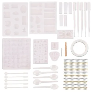 Hot Sale 229Pcs DIY Crystal Epoxy Resin Mold Jewelry Set with Gold & Silver Drill Bits