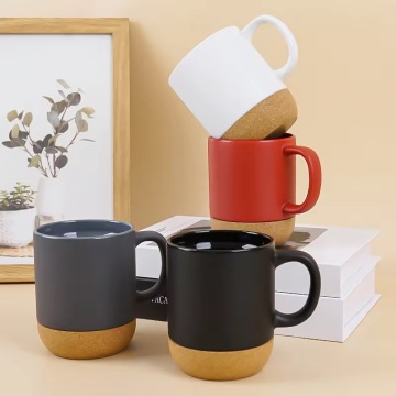 Colorful Ceramic Mugs with Cork - bottom Decoration