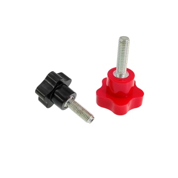 Plastic Head Male Threaded Replacement Thumb Screw Clamping Star Hand Knob" could be shortened to:

"Male Threaded Plastic Thumb Screw Clamping Knob" 

This title retains the key elements while being more concise for a search engine.