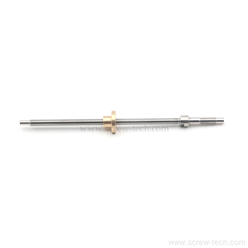 Tr6x1 Stainless Steel Lead Screw With Brass Nut