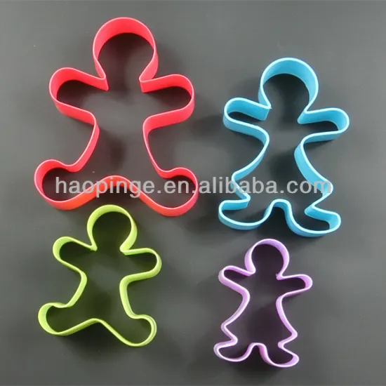 4Pcs Plastic Gingerbread Man Moulds/ Gingerbread Man Cookie Cutter Set