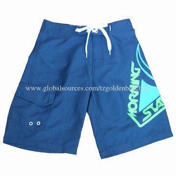 Beach trunk, polyester microfiber, rubber printing