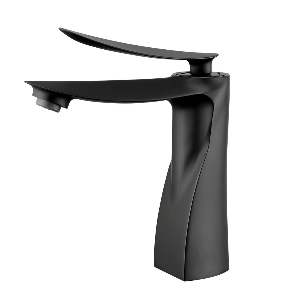 black single handle bathroom faucet