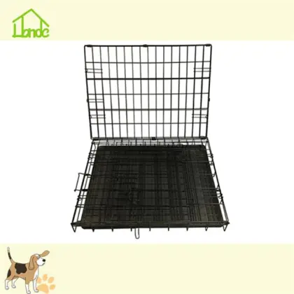 Solid black dog crate stackable