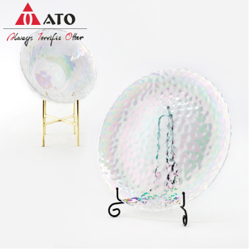 Glass Charger Plate With Plating Multi Color