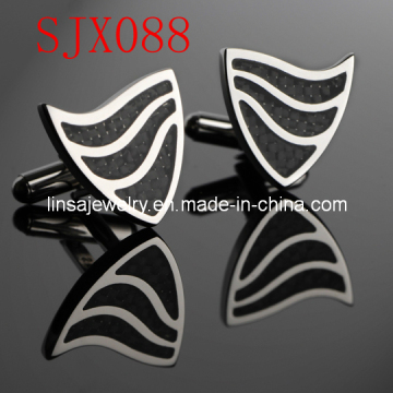 Fashion Carbon Fiber Metal Cufflinks (SJX088)