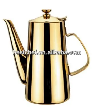 stainless steel Golden coffee pot