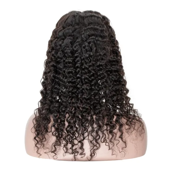 Best Selling Wholesale Hd Lace Front Wig Human Hair  Natural Hairline  Deep Wave Curly 4X4 Lace Wig 24Inches For Black Women