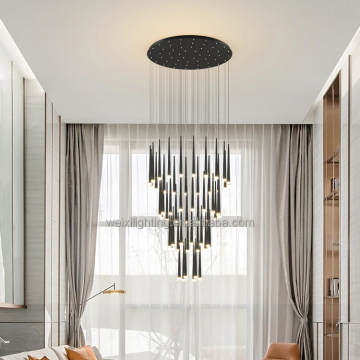 Weixi Lighting Liontin LED CRYSTAL LED untuk langit -langit tangga besar