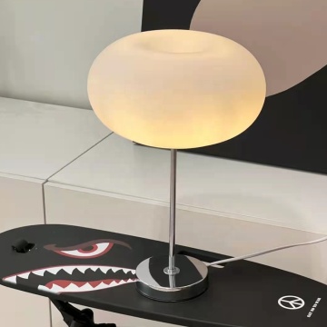 CHUSE High Quality White Glass Desk Lamp for Bedroom