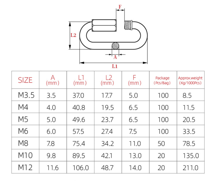 Stainless Steel Link Chain Quick Link