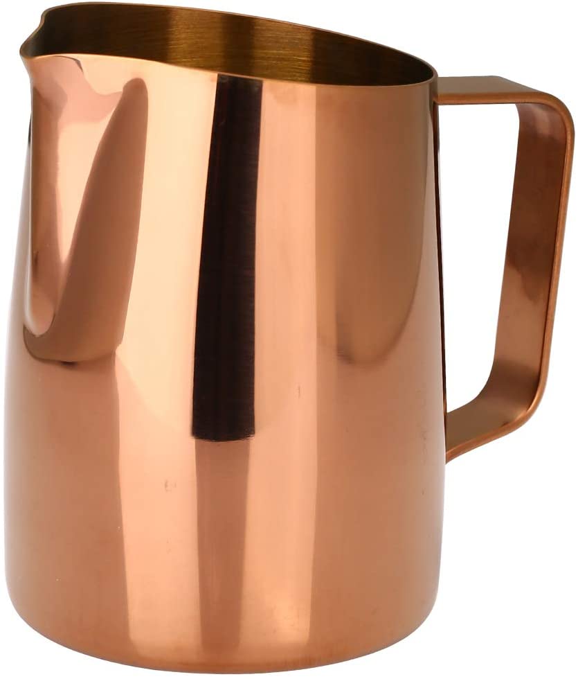 Sustainable stainless steel coffee milk frothing pitcher