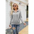 Women Fashion Lightweight Zipper Pallover Shirt