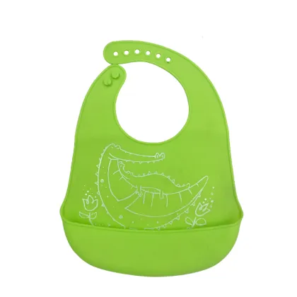 Waterproof Baby Bibs with Food Catcher, Soft Silicone Bibs for Infants