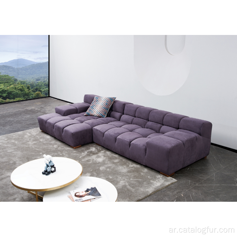 أريكة قماش بتصميم حديث مع ساق خشبية لأثاث غرفة المعيشة
